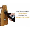 Craft Caddy Wooden Six Pack Bottle Caddy Tote Holder Beer Carrier with Attached Bottle Opener